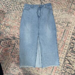 Mustard Seed Light Blue Denim Maxi Skirt